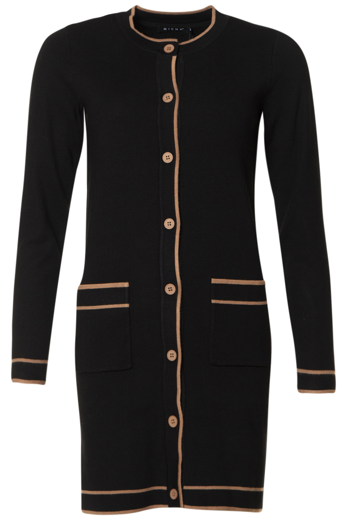 Micha Långkofta Qingdao17999 Black/Cognac, fram