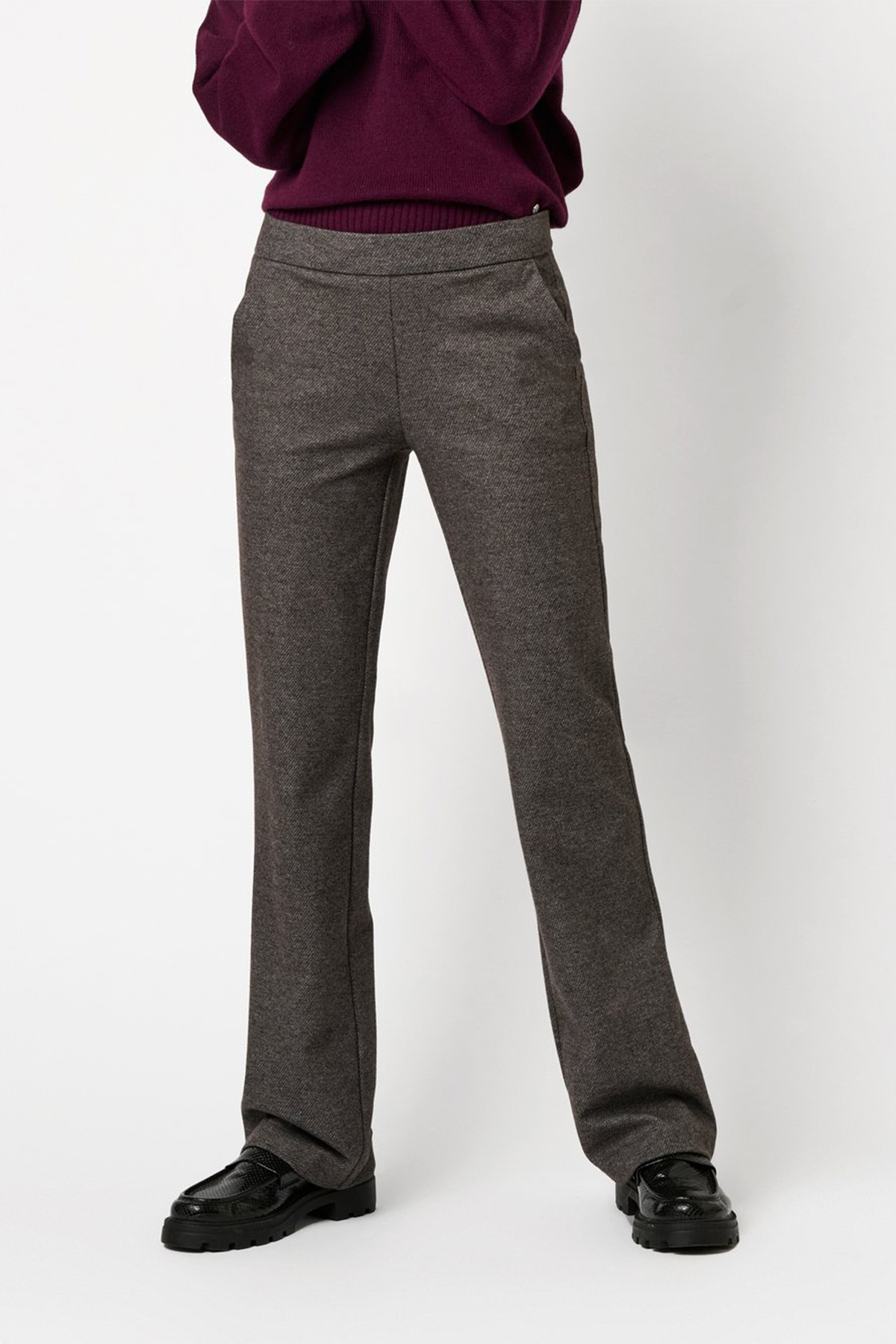 Jenny Wide Leg Wool Touch 89 Grey, fram