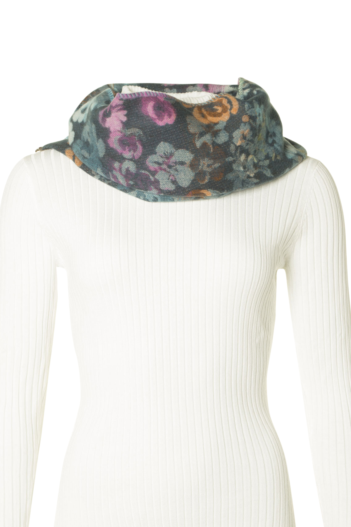 Clarina CashminkSjal Rosen 650 Petrol