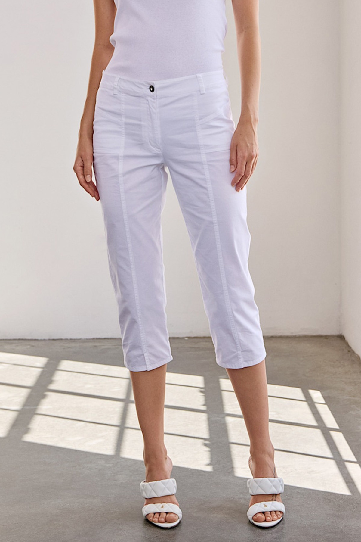 Micha Capri Byxor Cogolin 1 Bright white - Bild 3