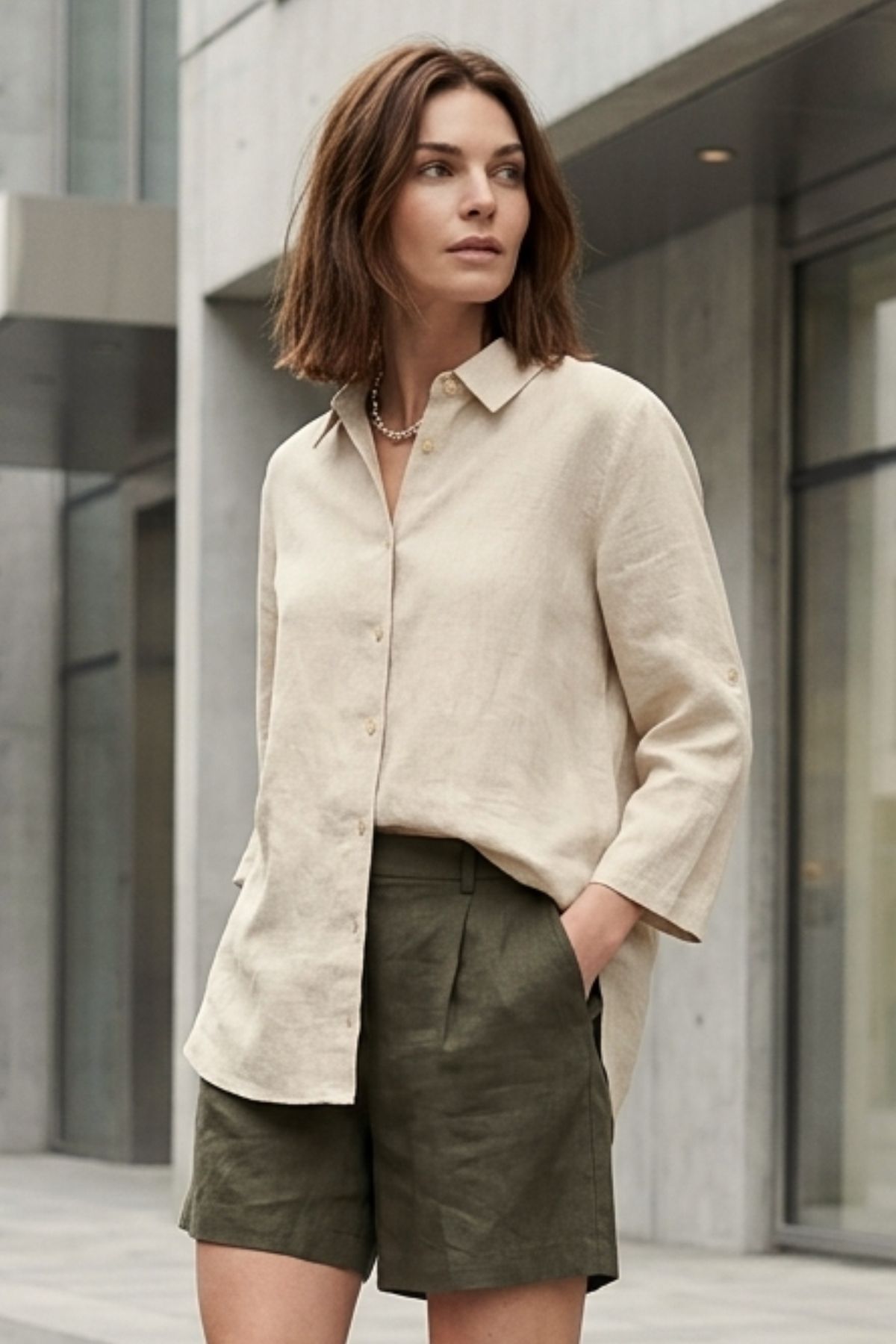 Clarina Linne Skjorta Fjella 209 Sand