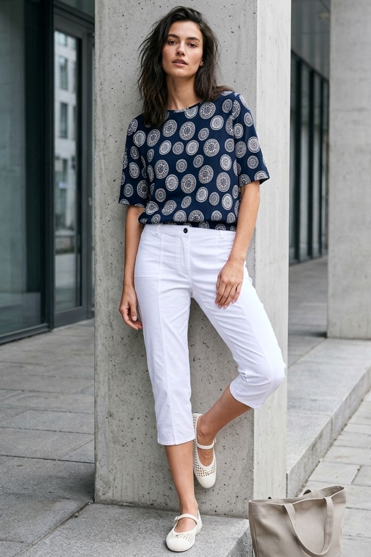 Micha Capri Byxor Cogolin 1 Bright white - Bild 2