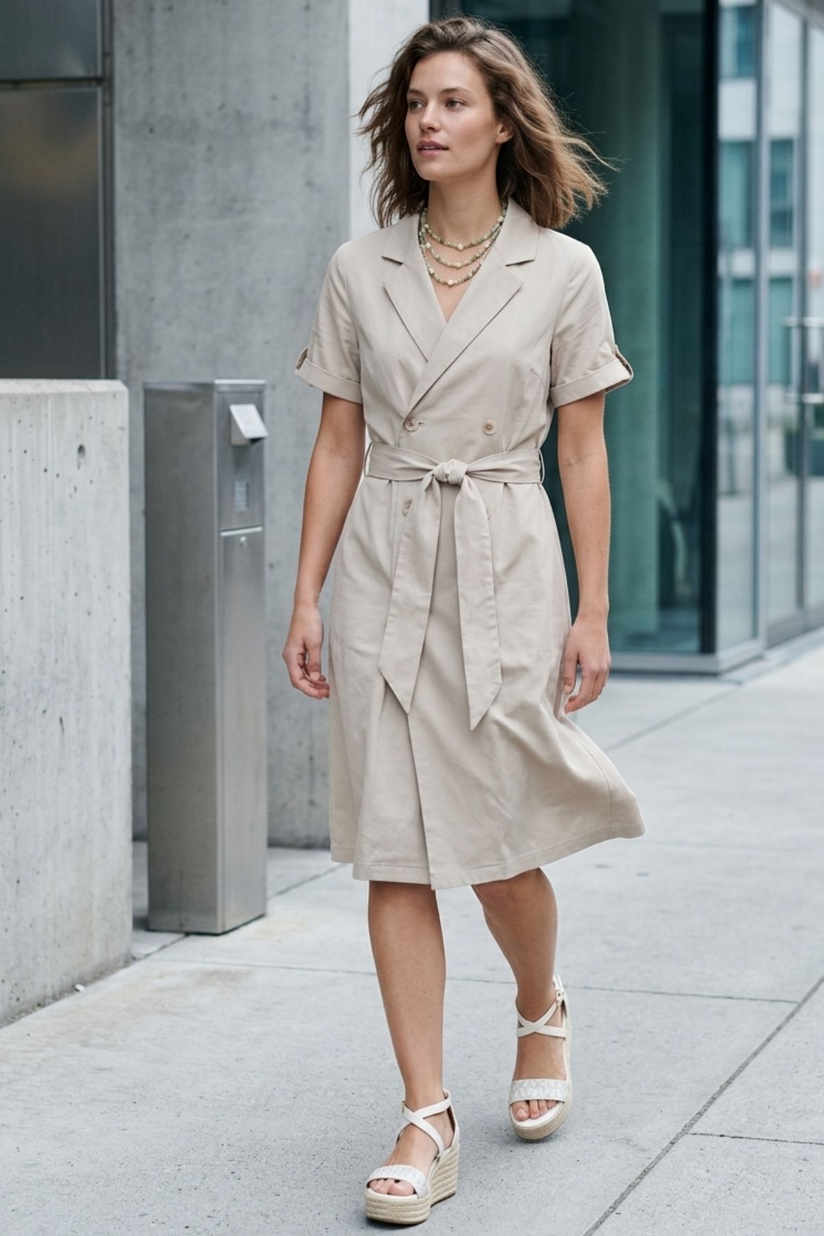 Soulmate Linne Klänning Juna4 814 Sand