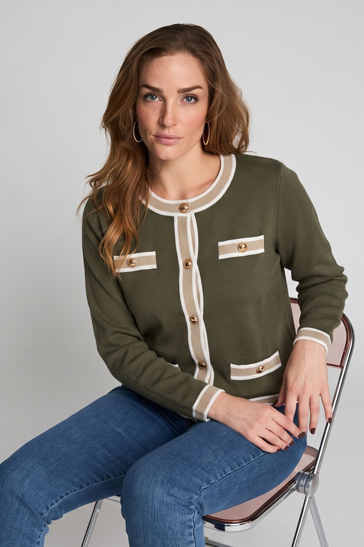 Micha Cardigan DERBY - 30032 Olive/Camel