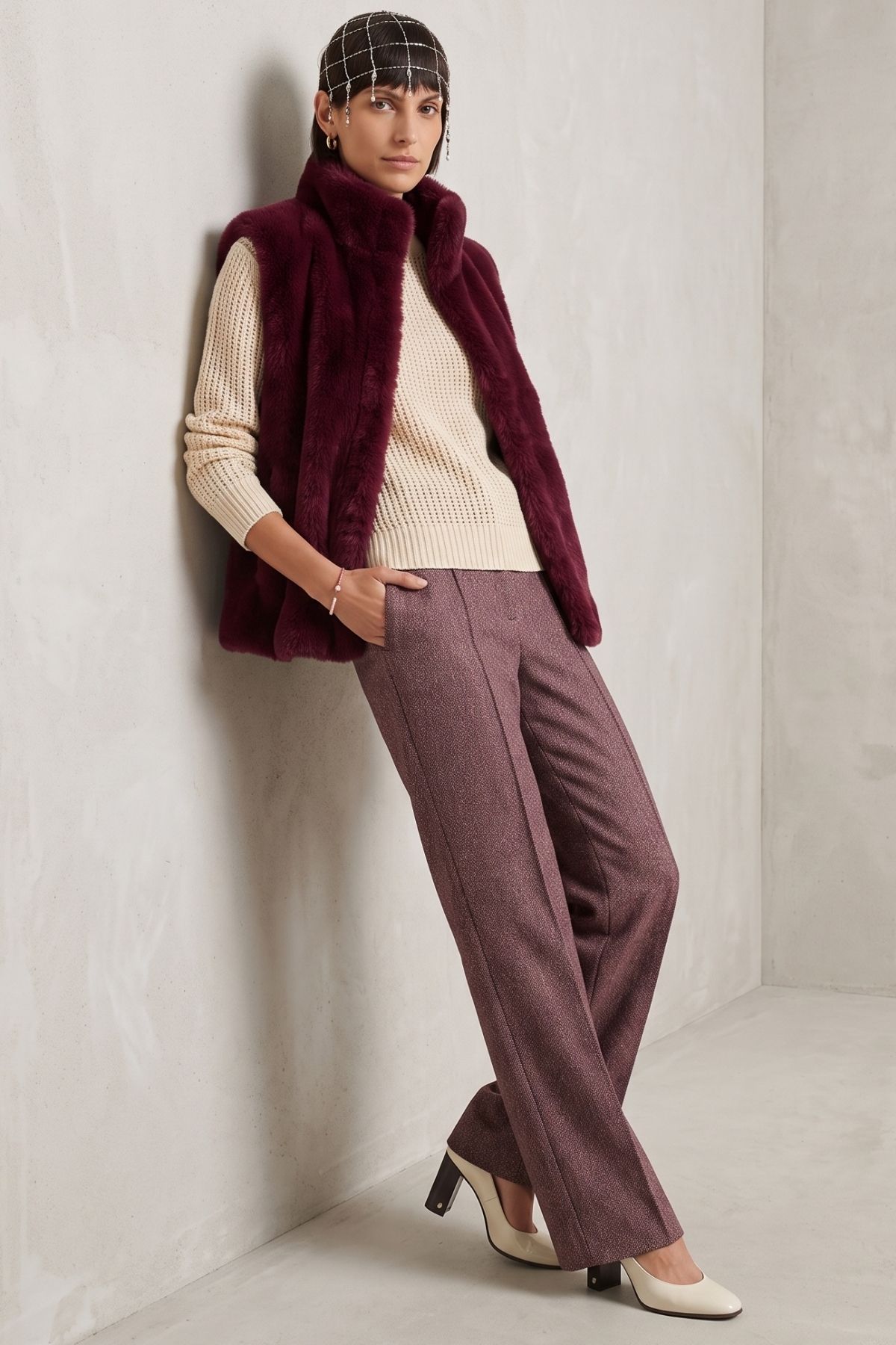Bianca FauxFurVest TABEA 385 Red - Bild 2