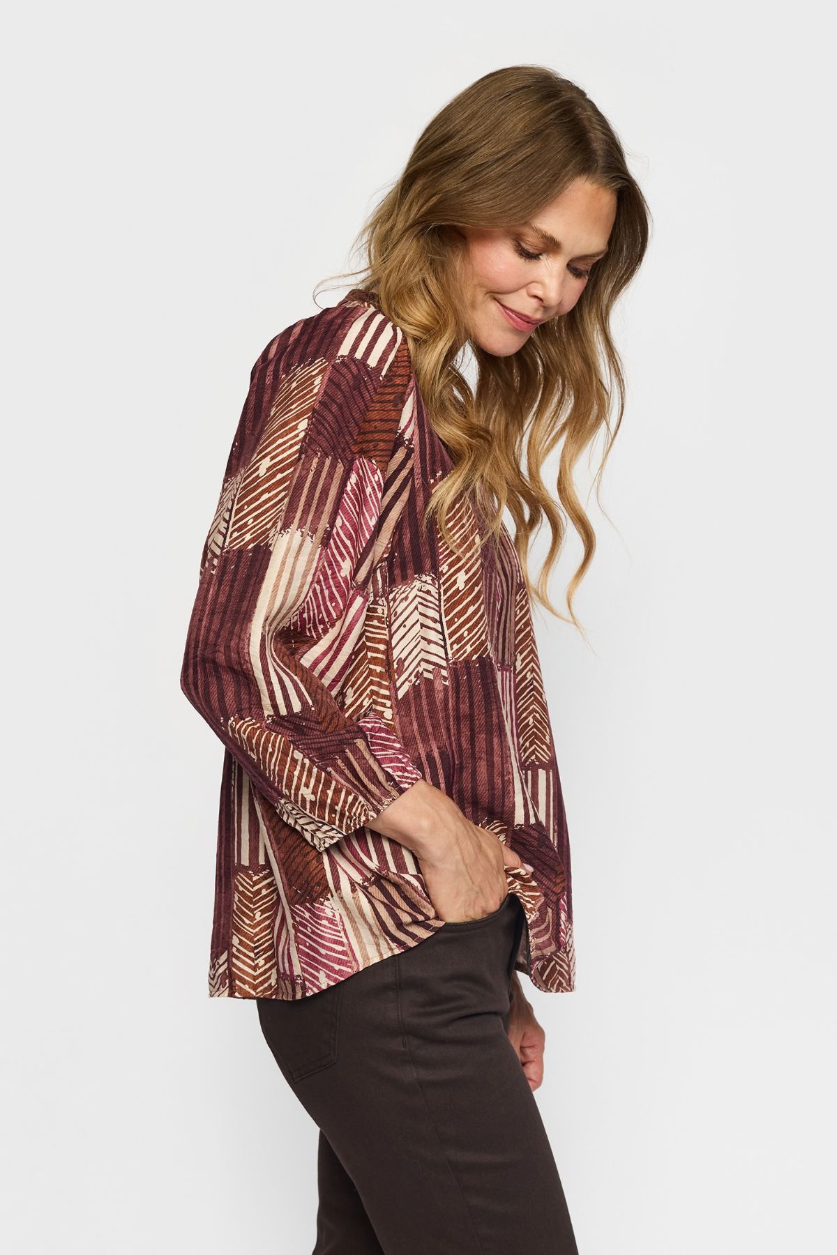 2Biz Blus ESMARA - Wine Stripe - Bild 3