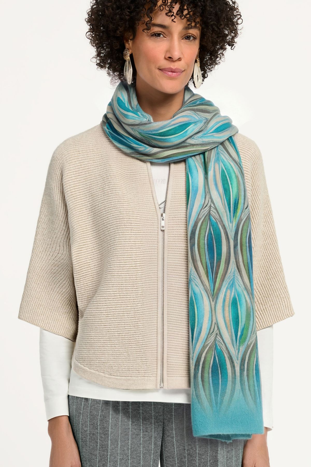 Bianca Sjal Pinta - 599 Aqua