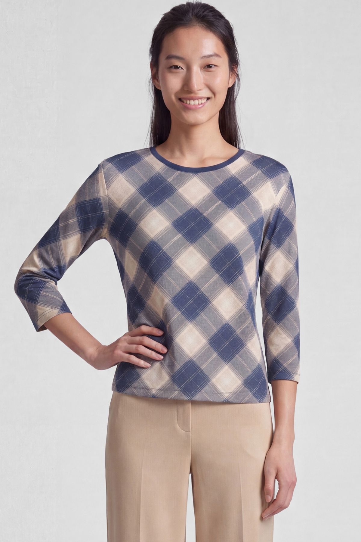 Rabe Topp Highland- 7639 Navy Check - Bild 3