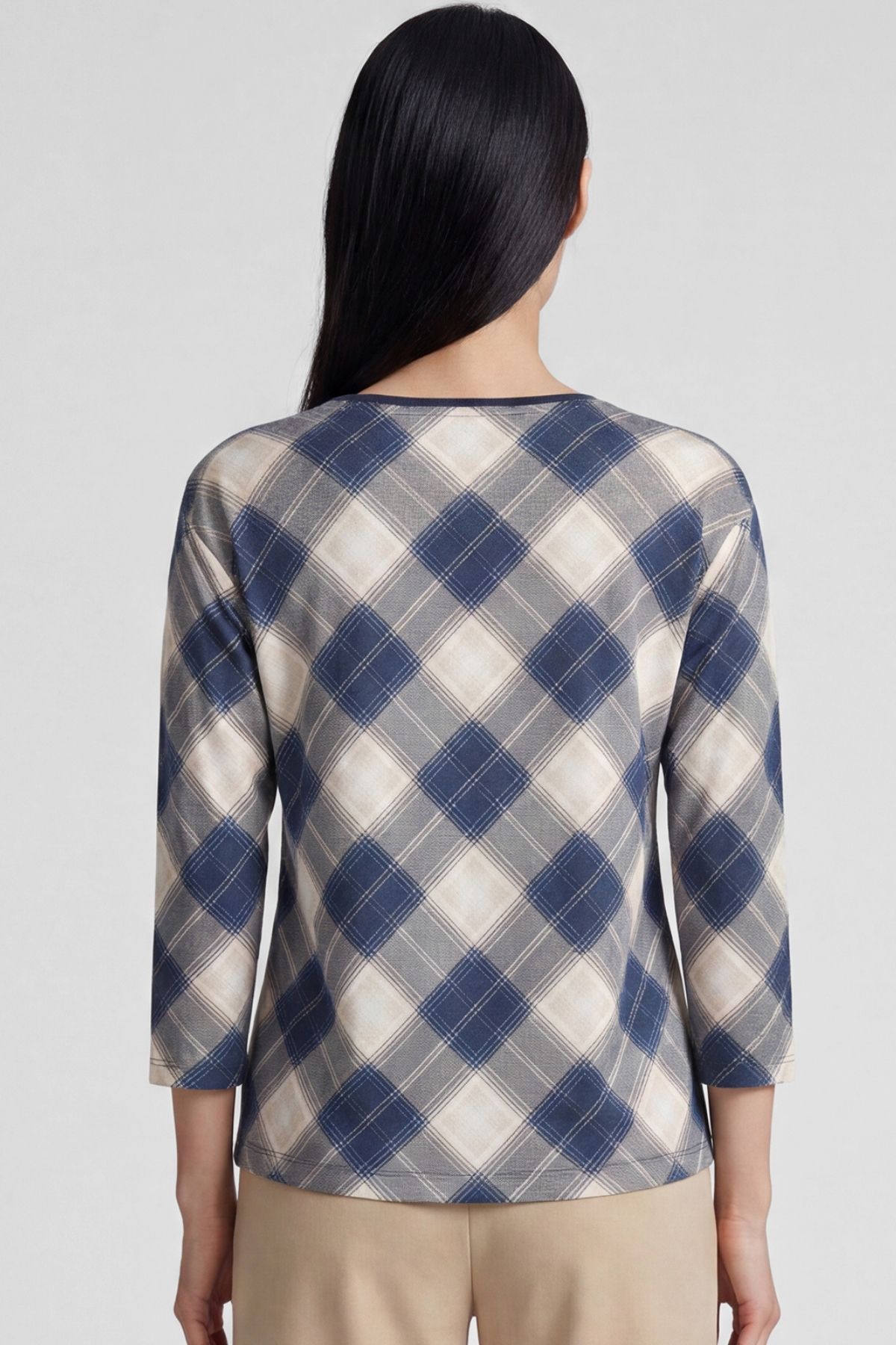 Rabe Topp Highland- 7639 Navy Check - Bild 2